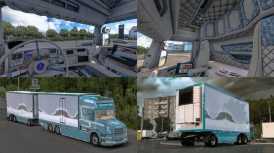 Scania 6 Series T520 V8 + Trailer v1.54