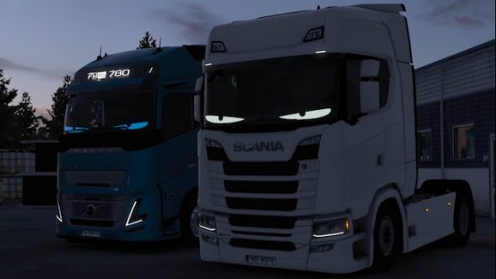 Animated LED Window Eyes v1.2 - ETS2 1.55