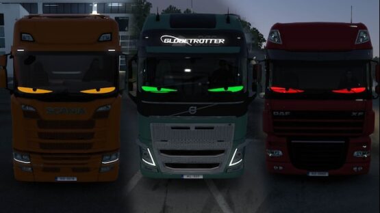 Animated LED Window Eyes v1.2 - ETS2 1.55