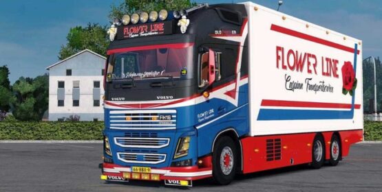 Volvo FH16 Tandem Flower Line + Trailer v6.0 (1.55)