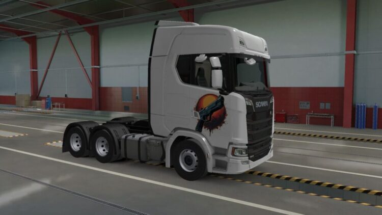 Gun sticker skin for Scania 2016