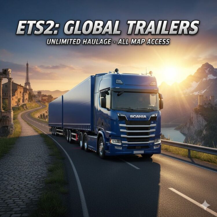 🚛 Unlock Double/B-double/HCT trailers for all maps (DLC Trailers included) [ETS2 1.56+] 🌍
