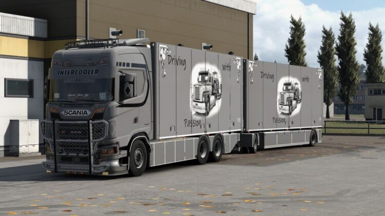 Black Grey and White Scania skin for R S and Rflat by MDT