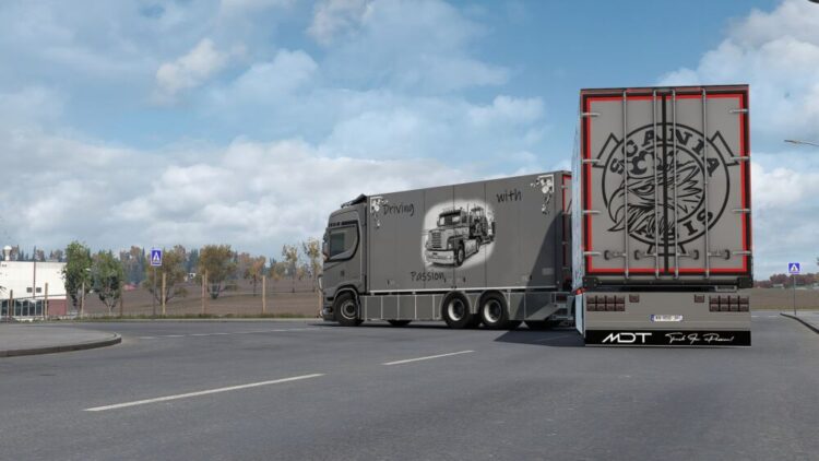 Black Grey and White Scania skin for R S and Rflat by MDT