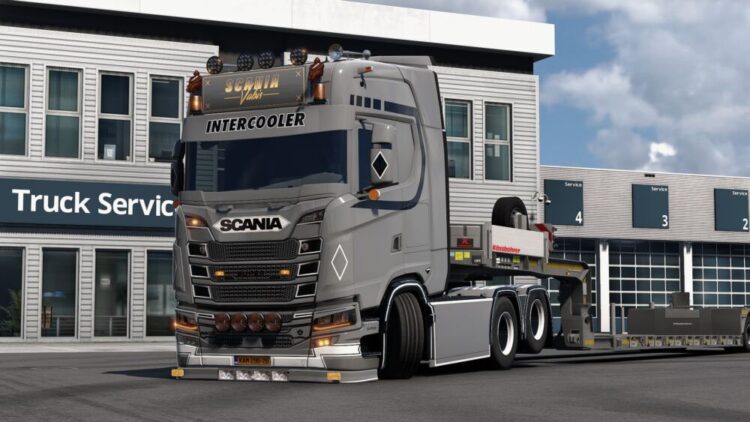 Black Grey and White Scania skin for R S and Rflat by MDT