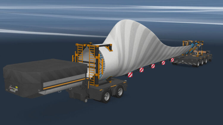 20.2 METER WINDMILL BLADE CARGO FOR LOWLOADER ETS2 1.58.x