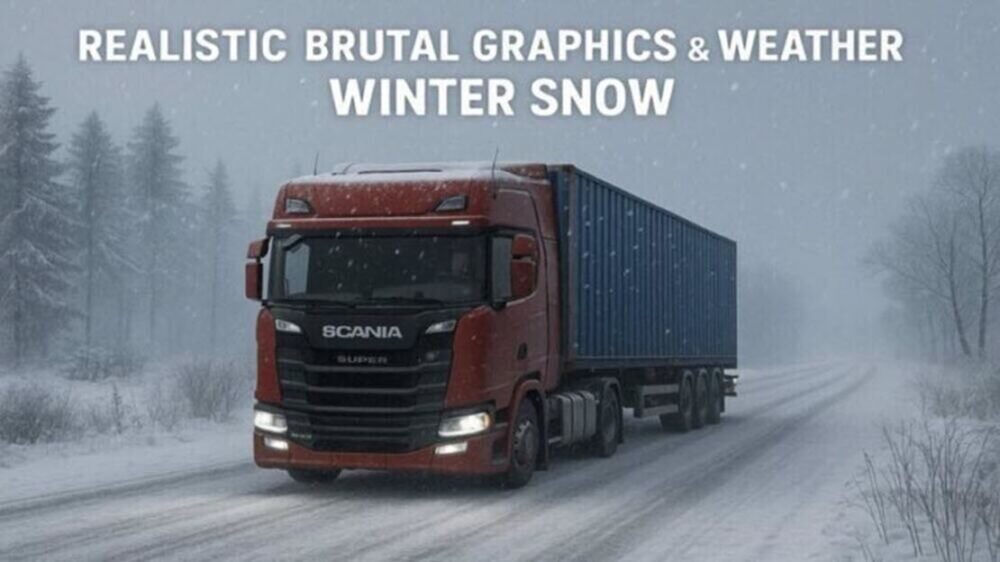 Realistic Brutal Graphics & Weather Winter Snow V3.3 | ETS 2 mods