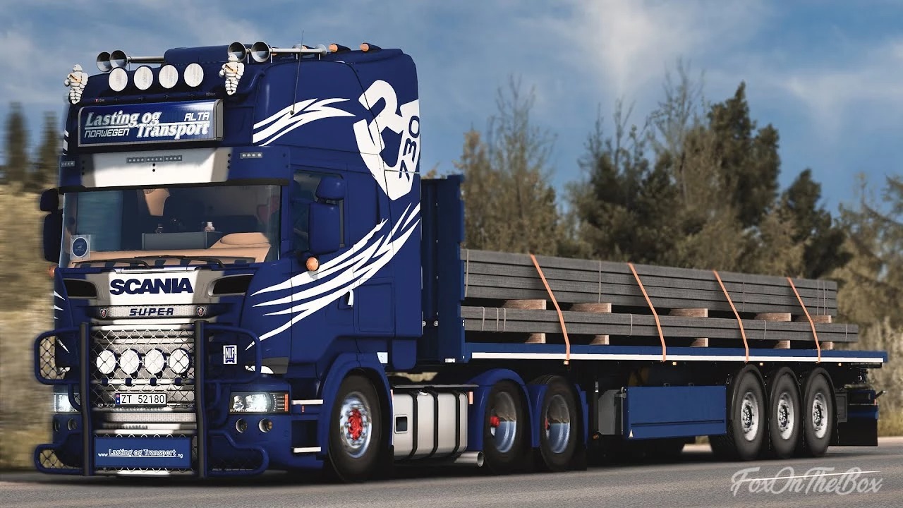 Scania V8 Open pipe with FKM Garage exhaust system v5.0