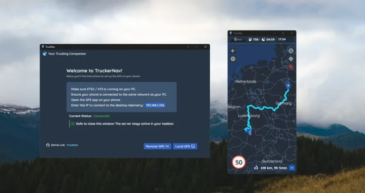 TruckNav v0.3.1 - External Second-Screen GPS [ETS2 & ATS] [All DLC Supported]