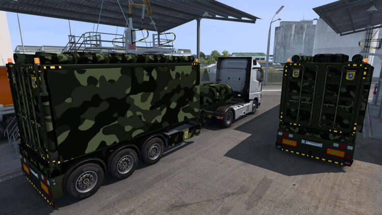 GOOSENECK CONTAINER G3 MILITARY TRAILER ETS2 1.58.x
