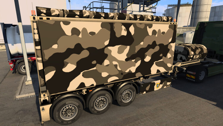 GOOSENECK CONTAINER G3 MILITARY TRAILER ETS2 1.58.x