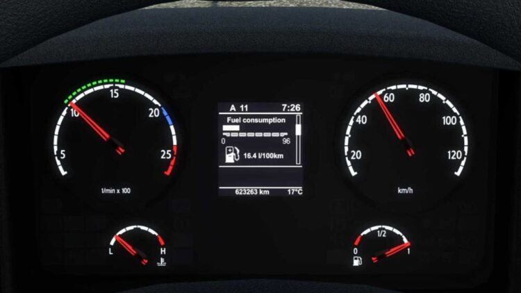 Scania Old Panel Realistic Dashboard Computer v1.58