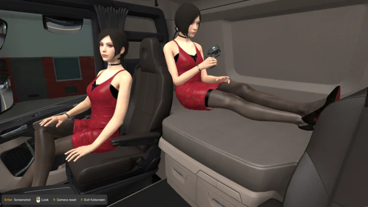 Baixe grátis Ada Wong Co-driver v1.58 para ETS2 com poses inéditas