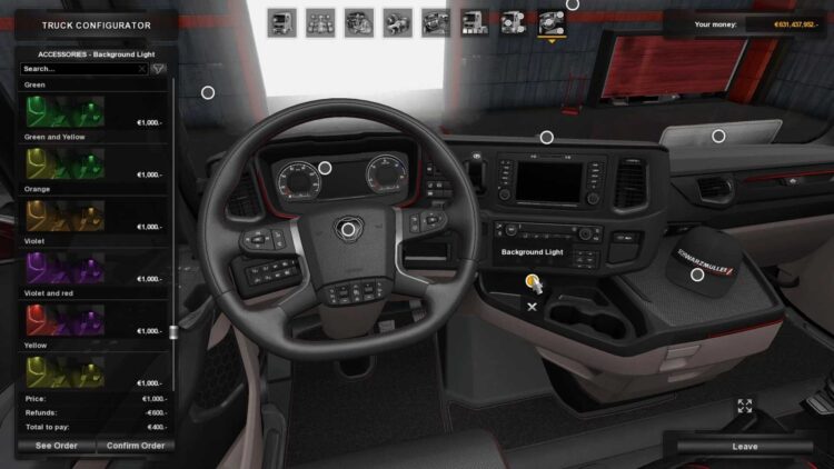 Background Lights & V8 Back Panels for Scania R & S v1.58