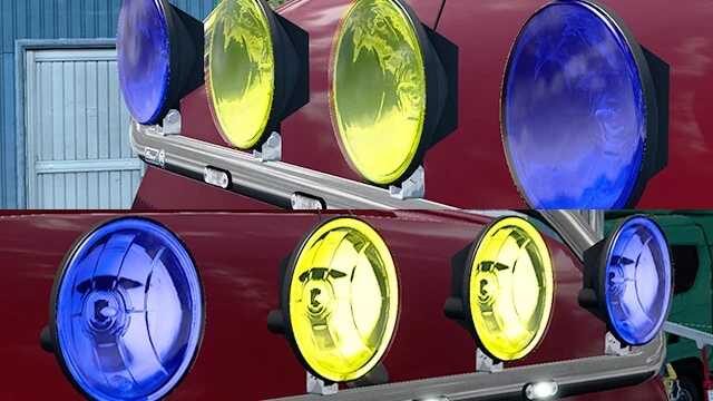 Pacote de Luzes LED Hella 500 para Euro Truck Simulator 2 v1.58