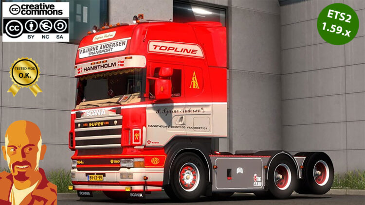 SCANIA 164G 580 P. BJARNE ANDERSEN v2.0 ETS2 1.58-1.59.x