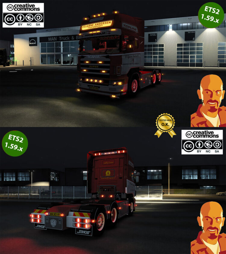 SCANIA 164G 580 P. BJARNE ANDERSEN v2.0 ETS2 1.58-1.59.x