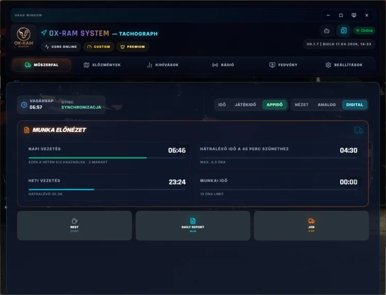 Ox-Ram System Tachograph