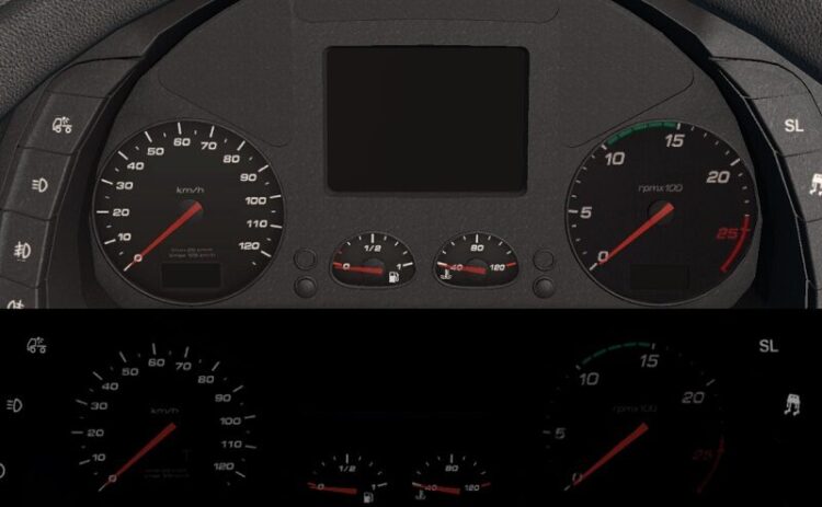 Iveco Hi-Way realistic tachometer to 2500 rpm