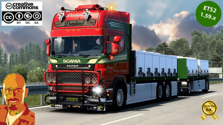SCANIA R560 DONSLUND + TRAILER v6.0 ETS2 1.59.x
