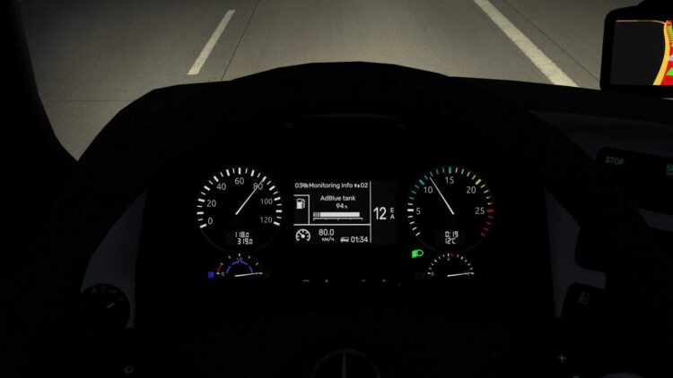 Mercedes Benz Actros MP3 Improved Dashboard v1.59