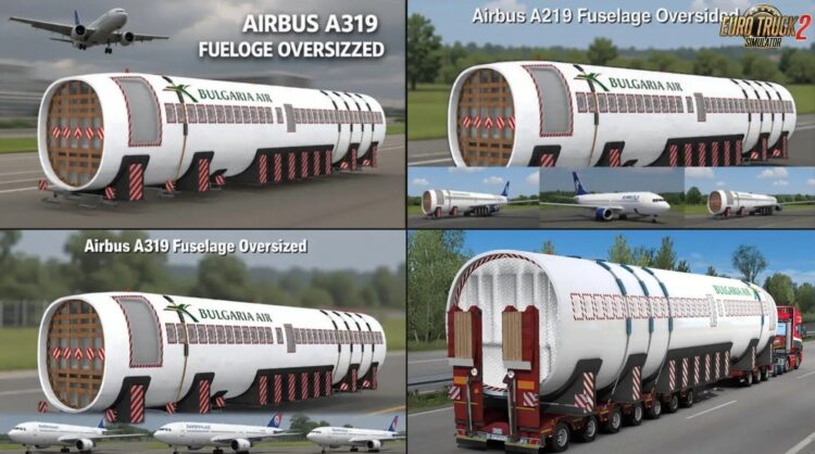 Airbus A319 Fuselage Oversized Trailer v1.59