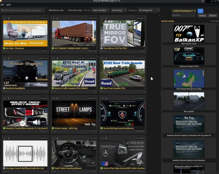 Easy SCS Mod Manager | ETS 2 mods