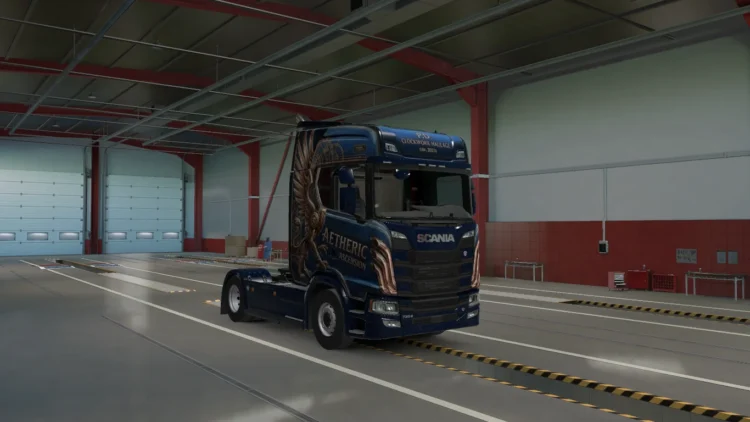 Blue Phoenix paintjob for scania ETS2 v1.35-1.60