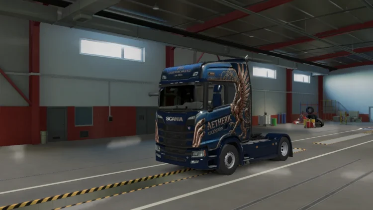 Blue Phoenix paintjob for scania ETS2 v1.35-1.60