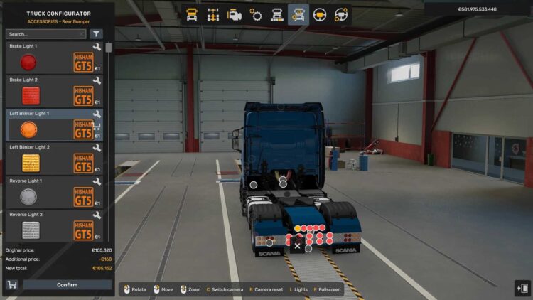 Scania NG S/R Rear Bumper Tuning Lights Pack v1.59