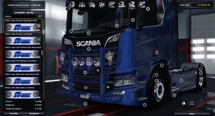 Bullbar Trux HighWay Scania NextGen Addon v1.60