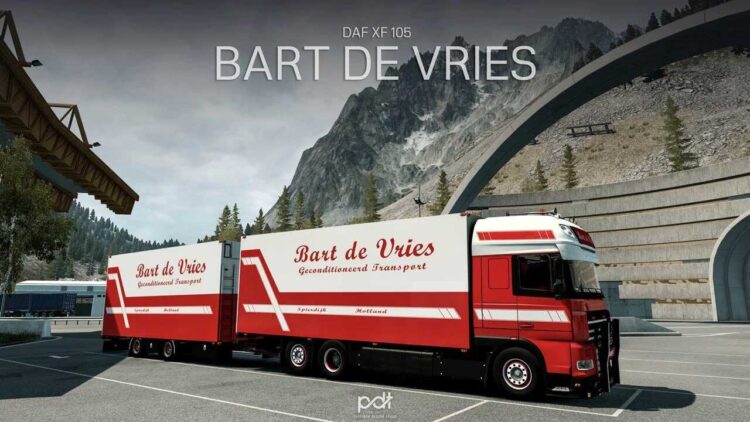 DAF XF 105 Bart De Vries + Trailer v12.0 [1.60]