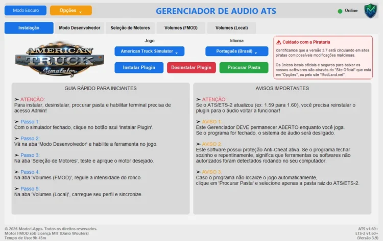 ETS-2/ATS AUDIO MANAGER v3.9