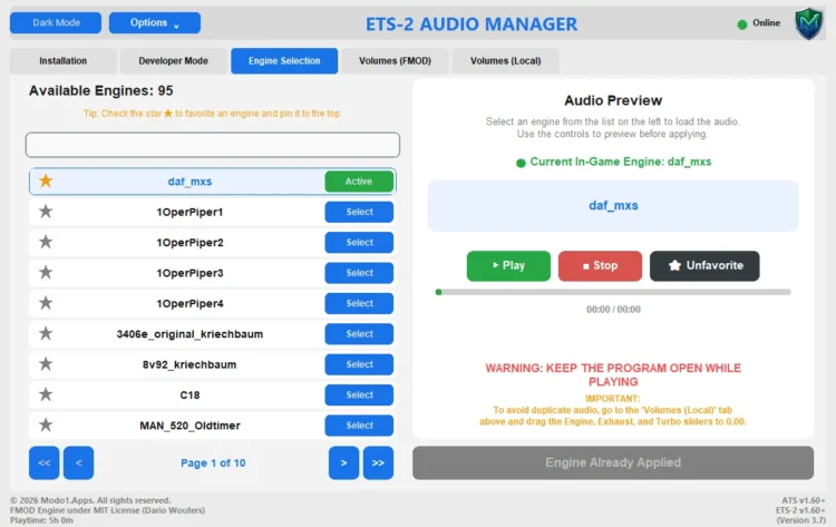 ATS/ETS-2 AUDIO MANAGER