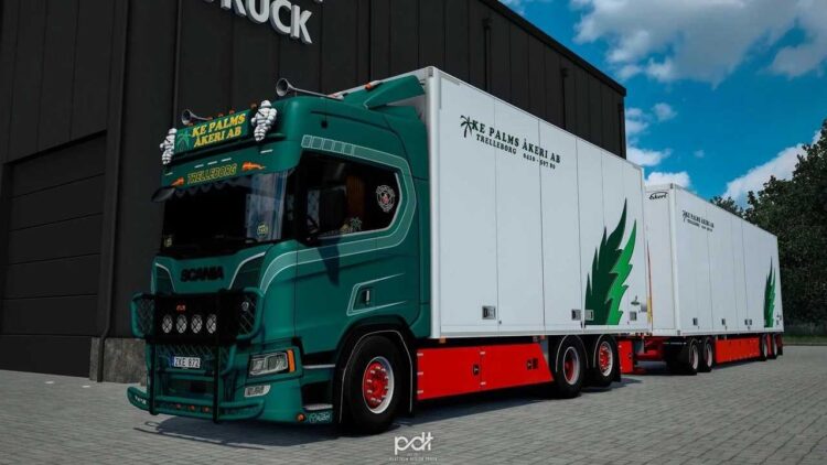 Scania R520 KE Palms Akeri AB + Trailer v14.0 [1.60]