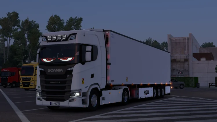 Animated LED Window Devil Eyes for ALL SCS TRUCKS by Enixis Modding