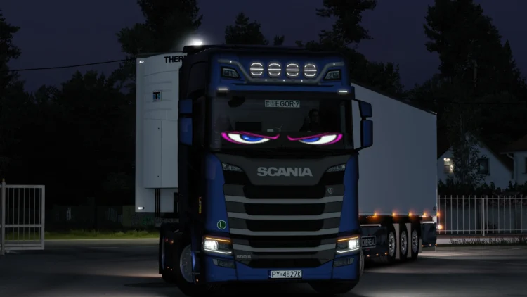 Animated LED Window Devil Eyes for ALL SCS TRUCKS by Enixis Modding