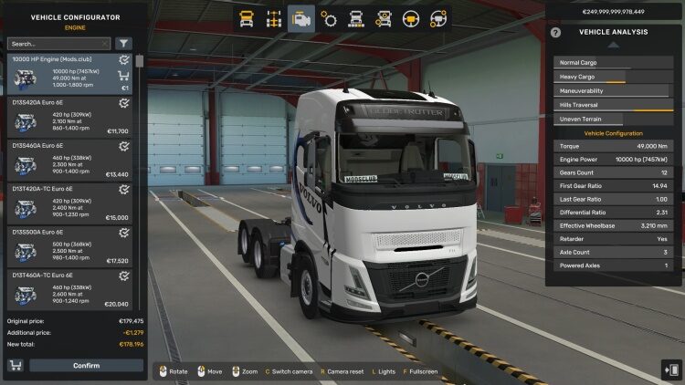 10000 HP Engine for All Trucks V1.1 ETS2 V1.61