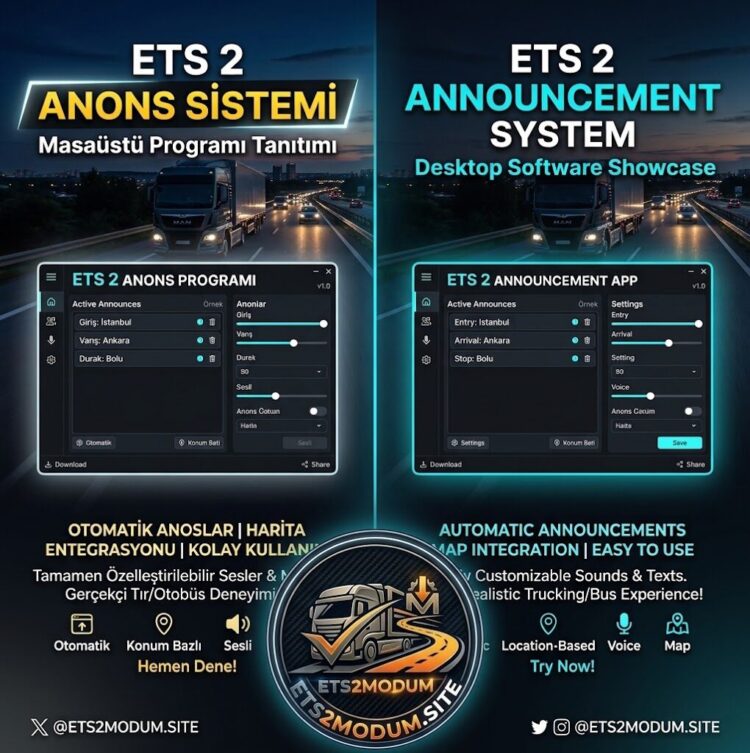 ETS2 Voice Announcement / Masaüstü Sesli Anons