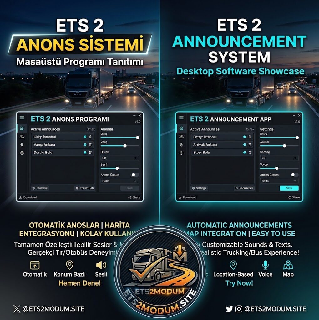 ETS2 Voice Announcement / Masaüstü Sesli Anons
