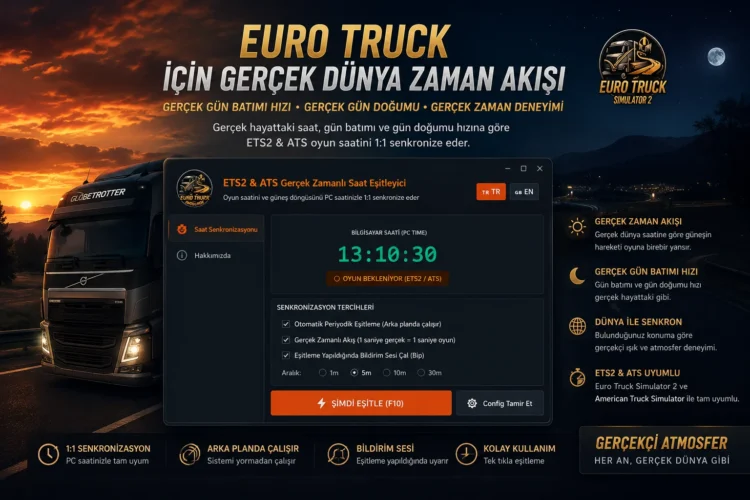 ETS2 Real-Time Clock Sync Pro