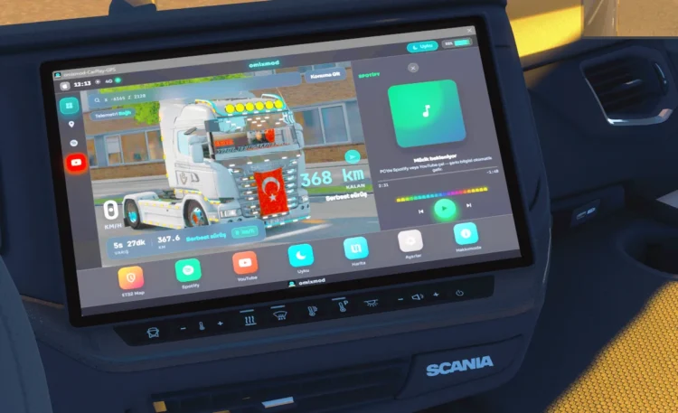 Omixmod CarPlay v2.0.0 &mdash; ETS2 Cabin GPS ( Fixed ) New Version