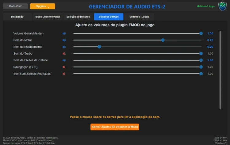 ETS-2/ATS AUDIO MANAGER v4.5