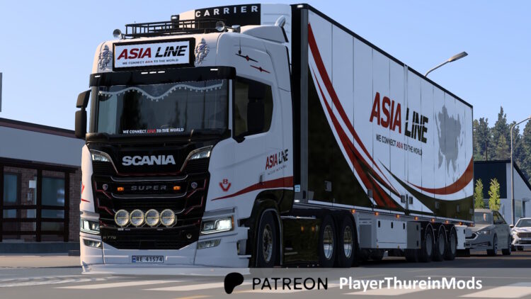 ETS2 Asia Line Combo Skin for Scania R –1.60 Compatibility Update