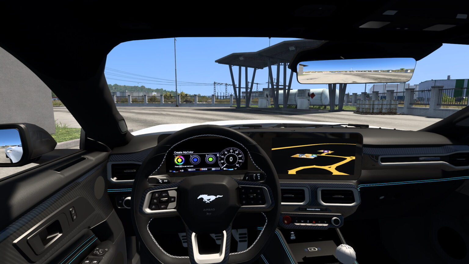 Interior detalhado em alta qualidade do Ford Mustang 2025