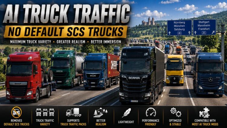 AI Traffic No Default SCS Trucks V1.3