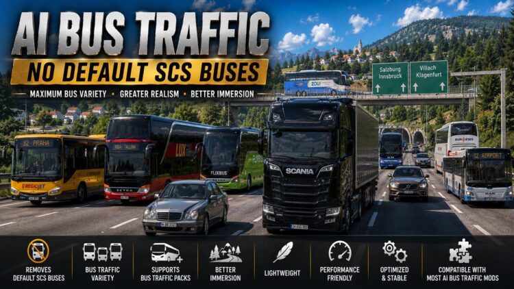 ETS2 AI Traffic No Default SCS Buses V1.3