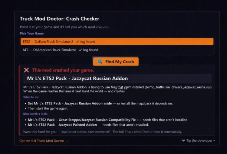 ETS2 & ATS Truck Crash Doctor v1.0