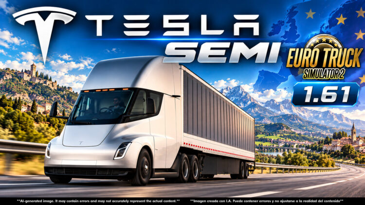 TESLA SEMI TRUCK 2019 + TRAILER v3.0 ETS2 1.60-1.61.x