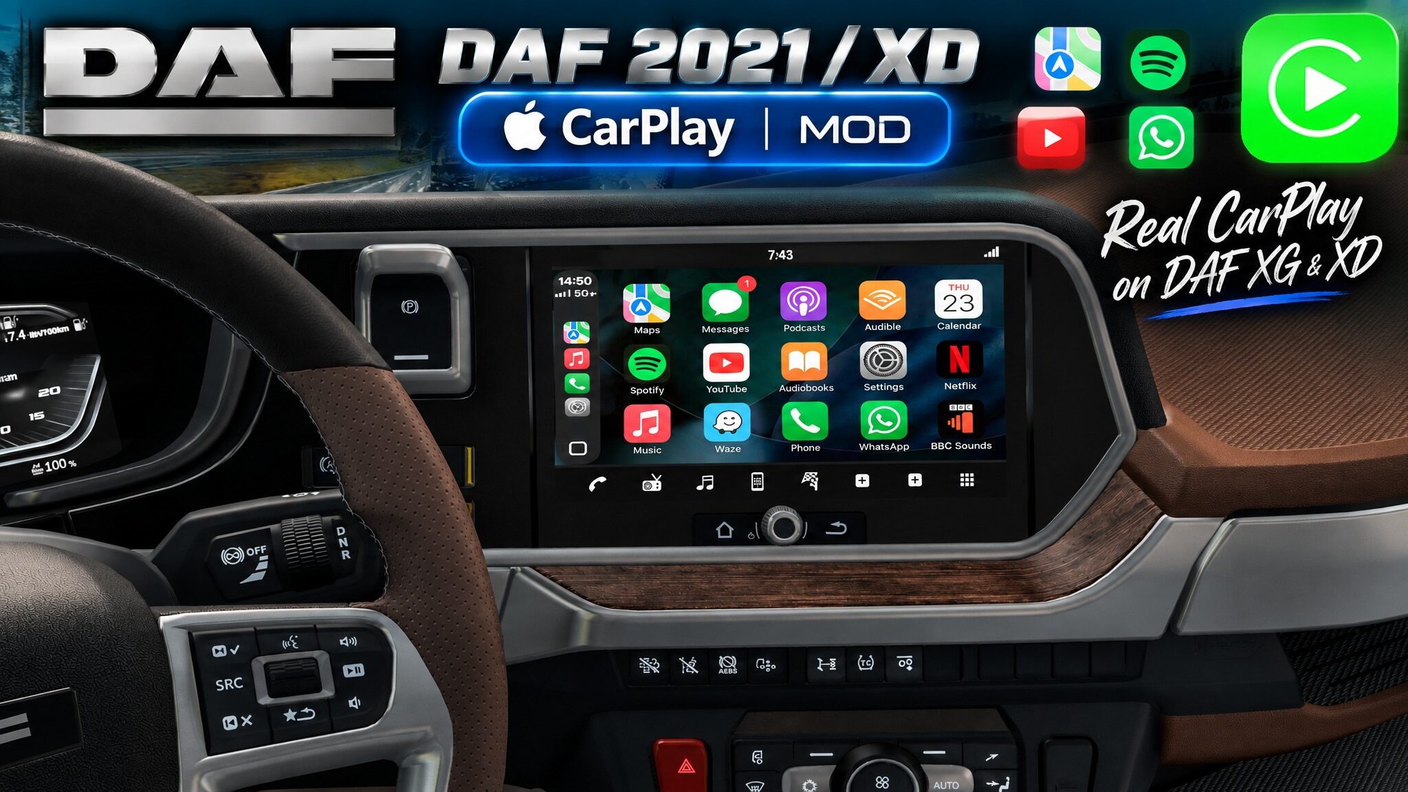 CarPlay for DAF 2021 (XD, XG & XG+)